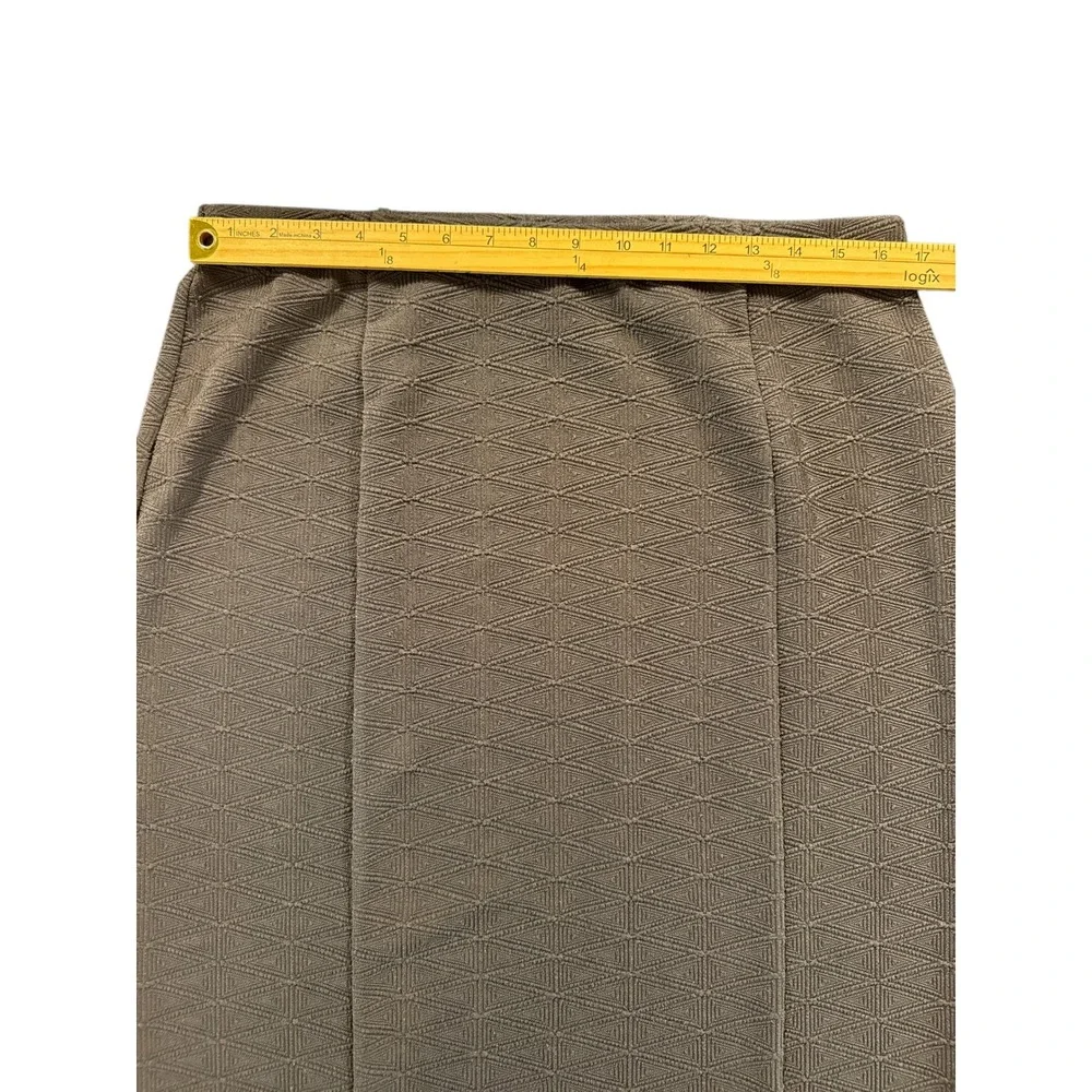 Dress Barn Elastic‎ Waist Pencil Skirt Geometric Pattern Textured Gray Size L